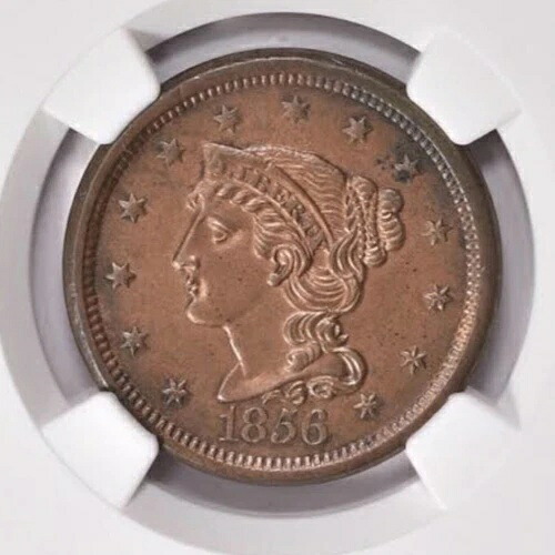 1856年製 編み込みヘア ラージセント 斜め5 NGC 未流通 詳細