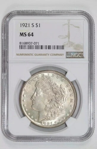 1921-S モルガン・ダラー NGC MS64