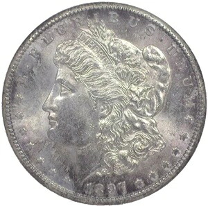 1897年 S モルガン銀貨 NGCグレード MS 63 認定 ベターデイト フルストライク