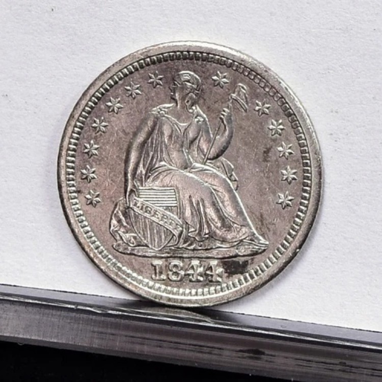 1844年製ハーフダイム - 細部不明、クリーニング済み (#57596-L)
