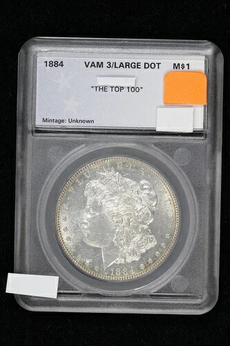 1884年 モルガン・ダラー VAM-3 ラージドット トップ100 BU 33ES