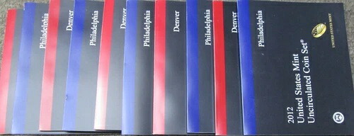 2012年 ミントセット アメリカ造幣局 5セット フィラデルフィアとデンバー 28枚の未流通コイン COA｜WORLD RESOURCE【KING店】