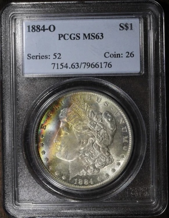 1884-O (MS63) モルガン銀貨 1ドル PCGS - レインボートーン｜WORLD RESOURCE【KING店】