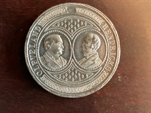 1885 G.クリーブランドとT.ヘンドリックスがデウィットGC-1884ホワイトメダルR-6を授与｜WORLD RESOURCE【KING店】