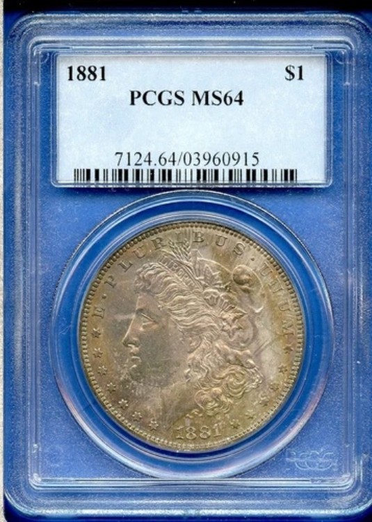 1881 P PCGS MS64 モーガン シルバー ダラー 1 ドル 米国造幣局コイン 1881-P MS-64 レインボー!｜WORLD RESOURCE【KING店】