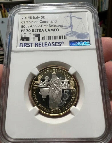 NGC PF70 イタリア 2019 カラビニエリ コマンド 50 周年記念 Bi-Met コイン 5 ユーロ｜WORLD RESOURCE【KING店】