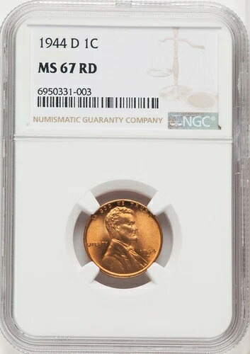 ウルトラジェム 1944-D NGC MS67RD リンカーン・ウィート・セント｜WORLD RESOURCE【KING店】