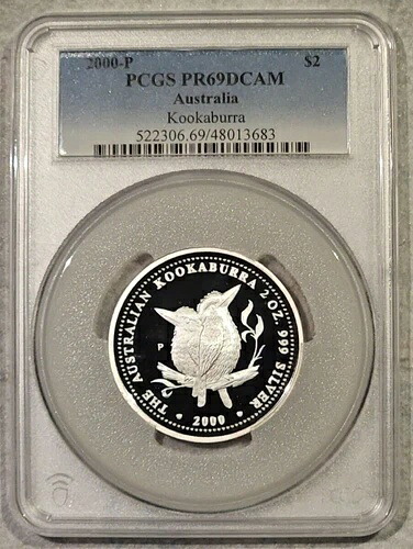 2000 オーストラリア プルーフ 2 オンス .999 シルバーワライカワセミ - PCGS PR 69 DCAM｜WORLD RESOURCE【KING店】