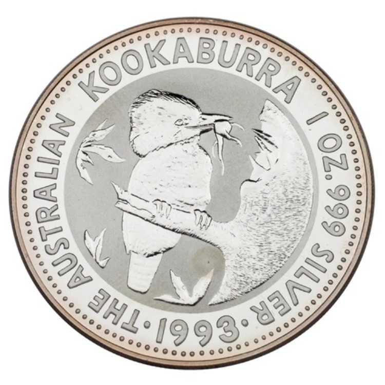 1993年 オーストラリア 1ドル銀貨 1オンス クッカバラ（中古品）KM# 209