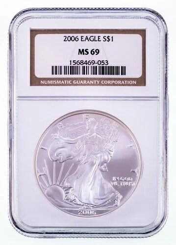 2006年 1ドル銀貨アメリカンイーグル NGCによりMS-69と評価