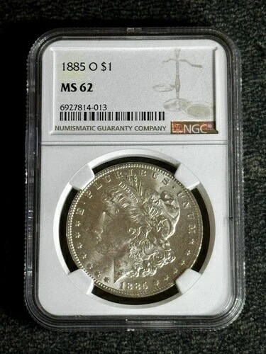 1885-O モルガン銀貨 $1 NGC MS62 ニューオーリンズ造幣局 ブリリアントラスター