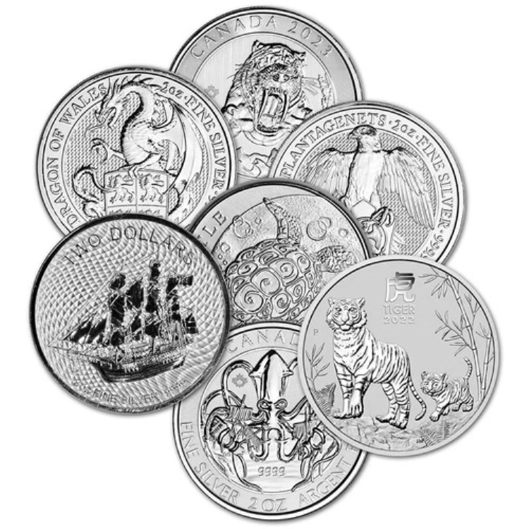 2オンス銀貨 - ランダムソブリンミント - 二次市場 56,100円