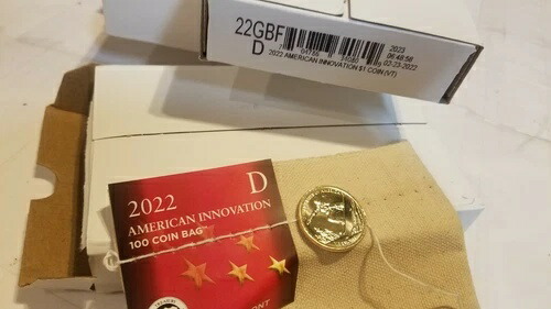 未流通 2022-D バーモント造幣局 100枚入りアメリカン・イノベーション・ダラー 124,300円