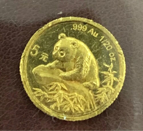 中国 1999年 金貨 1/20オンス パンダ 5元 スモール 日付 オリジナル - 8/16 1日限りの値下げ