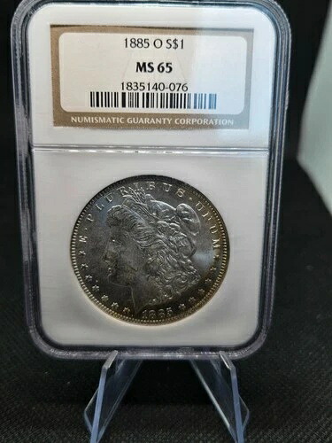 1885-O モルガン銀貨 ? NGC MS65 ? ライトリムゴールドトーン