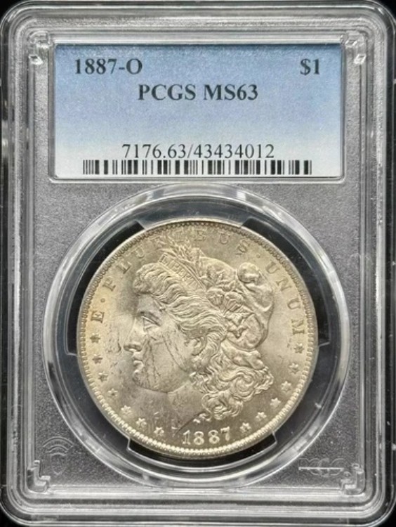 1887年 O モルガン銀貨 PCGS MS-63