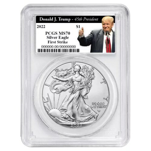 2022年 1ドル アメリカン シルバー イーグル PCGS MS70 FS トランプ第45代大統領ラベル