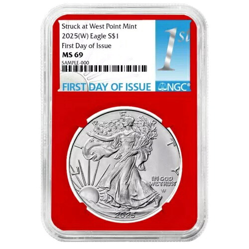 2025年 (W) 1ドル アメリカン シルバー イーグル NGC MS69 FDI ファーストラベル レッドコア