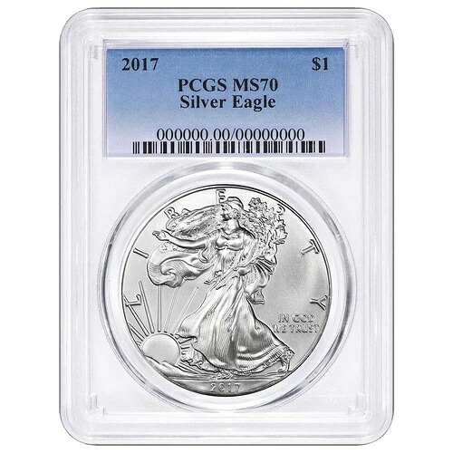 2017年 1ドル 1オンス アメリカンシルバーイーグル PCGS MS70 ブルーラベル
