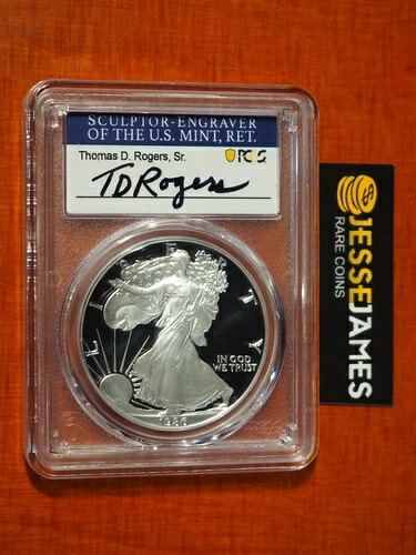 1986年 Sプルーフ シルバーイーグル PCGS PR70 DCAM トーマス・D・ロジャース直筆サイン入り ブルーラベル｜WORLD RESOURCE【KING店】