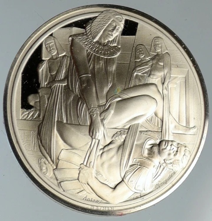 1973年 英国ロイヤル・シェイクスピア・カンパニー アントニー＆クレオパトラ プルーフ銀メダル i111598｜WORLD RESOURCE【KING店】