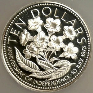 1975年 バハマ独立記念花 ヴィンテージ プルーフ シルバー 10ドルコイン NGC i103900｜WORLD RESOURCE【KING店】 449,955円