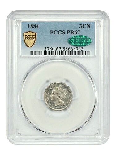 1884 3CN PCGS/CAC PR67 - 3セントニッケル