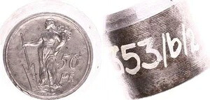 ワイマール共和国のゲッツのサンプル50Pf 1925Dの貴族切手、シャーフ324G4の未使用品