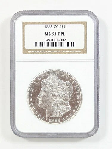 1885-CC モルガン銀貨 NGC MS62 DPL DMPL ブラストホワイト PQ++