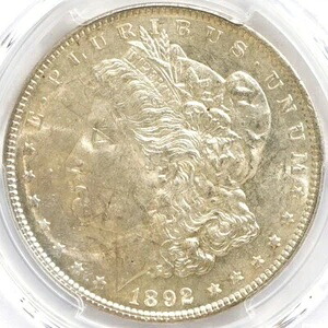 1892年（P）モルガン・ダラー PCGS MS-63 PL