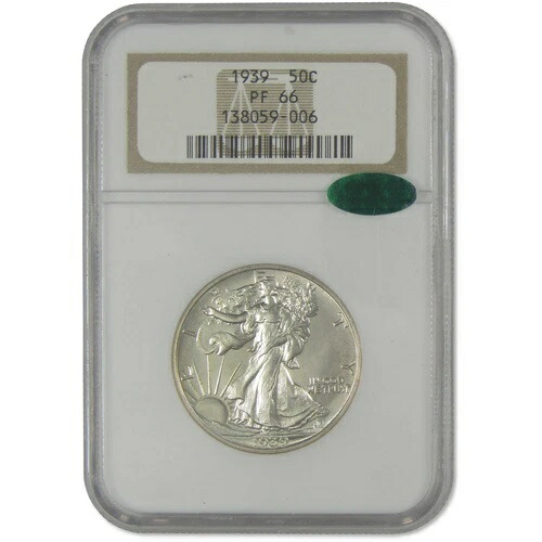 1939年 リバティウォーキング ハーフダラー PF 66 NGC CAC シルバー プルーフ 50セントコイン