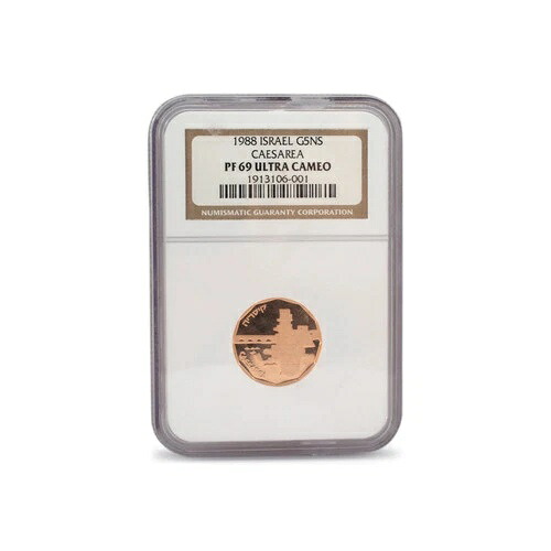 1988年 イスラエル 5 ニュー シェカリム カイサリア NGC PF69 ウルトラカメオ金貨