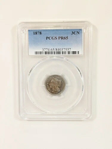 1878年 3セントニッケル 3CN PCGS PR65 トーン付き ??|WORLD RESOURCE【KING店】