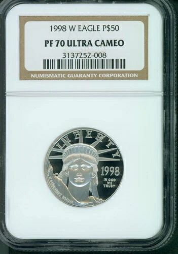 1998-W 50ドル プラチナイーグル 1/2オンス 自由の女神像 NGC PF70 プルーフ PR70