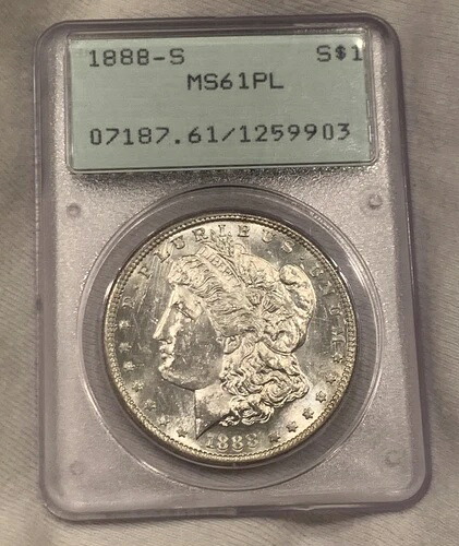1888 S モーガン シルバー ダラー OGH RATTLER MS61 PL PCGS BU MS 61 プルーフ 非常に希少!!｜WORLD RESOURCE【KING店】