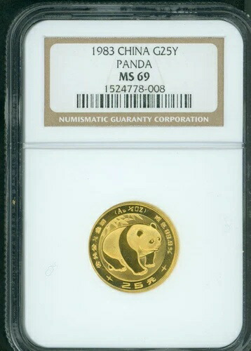 1983年 ゴールドパンダ 1/4オンス NGC MS69 25Yn MS-69 中国 25Y 25元 旧保有者