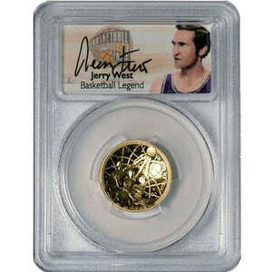 2020-W 5ドル バスケットボール HOF 金貨 PCGS PR70 DCAM FDOI (ジェリー・ウェスト ラベル)