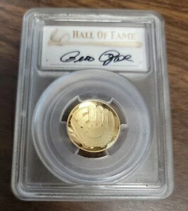 2014年 W ベースボール HOF プルーフ コムゴールド 5ドル 「ピート・ローズ」 サイン入り PCGS PR70 DCAM