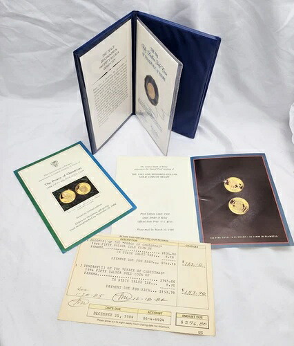1984年 50ドル バルボア クリスマス ゴールド プルーフ コイン パナマ共和国 - COA & 書類