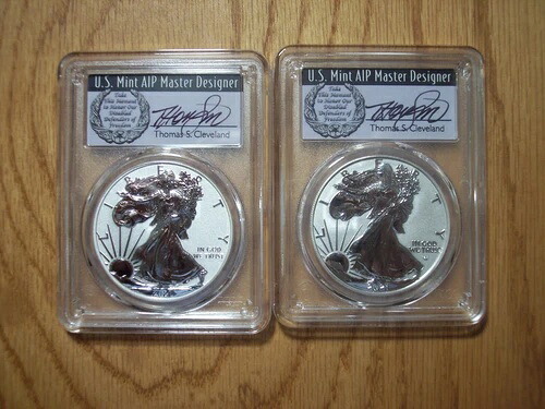 2021 W&S ASE 2枚組コイン デザイナーセット リバース PR70 PCGS FDOI T. クリーブランド リース｜WORLD RESOURCE【KING店】