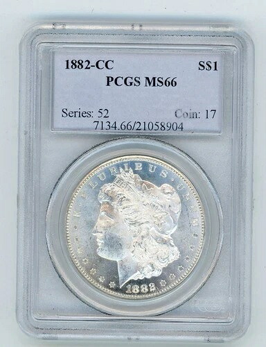 1882年製 モーガン銀貨 プルーフのような外観 $1 MS-66 PCGS|WORLD RESOURCE【KING店】