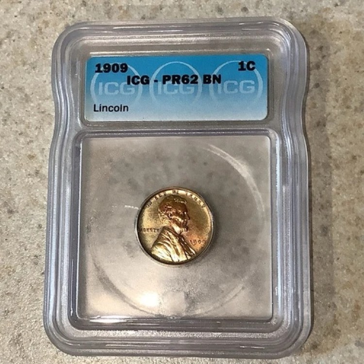 1909年 プルーフ リンカーン セント 1C ICG PR62BN