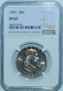 1951年 NGC PR67 プルーフストライク フランクリン ハーフダラー