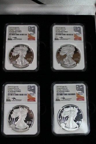 2019-W ASE 4ピース NGC PF70 ウルトラカメオ コングラッツセット 初日ウォッシュ、D、P、FUN 2AUQ 425,040円