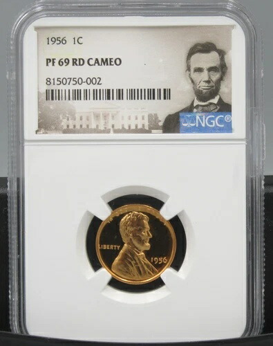 1956年リンカーンセントNGC PF 69 RDカメオ -- 希少 428,120円