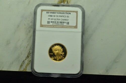 1988年西オリンピック記念 5ドル金貨 NGC PF69 ウルトラカメオ