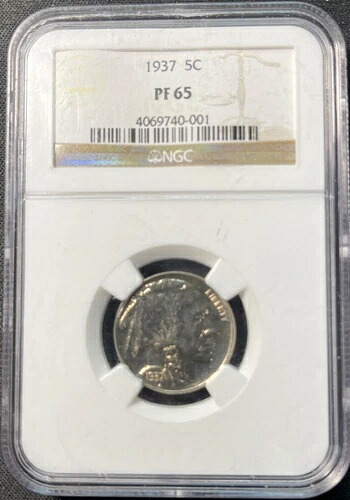 1937-P バッファローニッケルプルーフ NGC PF65 美しいコイン ENN コイン