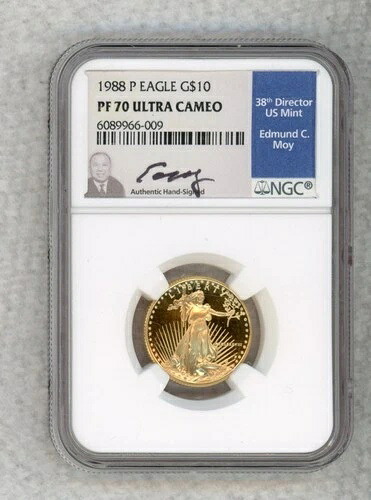 1988年 P ~ 10ドル アメリカン ゴールド イーグル 1/4オンス ~ NGC PF70 UC ~ エドマンド・モイ