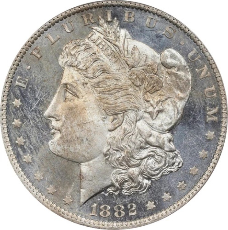モルガン・ダラー 1882-O PCGS MS-64 ディープミラー プルーフ仕様！オールドグリーン PCGS スラブ！