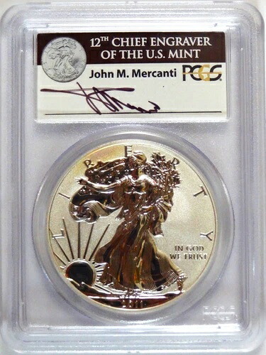 2011-P アメリカン シルバー イーグル リバース FS 1ドル マーカンティ 25周年記念 PCGS PR70 (トーン加工)